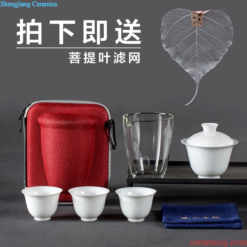 Is Yang coarse pottery kung fu tea set ceramic dry tea cups platter suit Japanese household contracted small tea tea