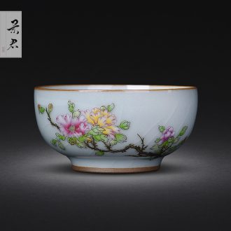 Jingdezhen hand-painted color ink sample tea cup small ink oi-lin said master cup single cup kwai koubei ceramic cups
