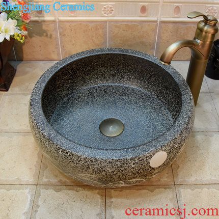 JingYuXuan jingdezhen ceramic art basin stage basin sinks the sink basin small oval chrysanthemum