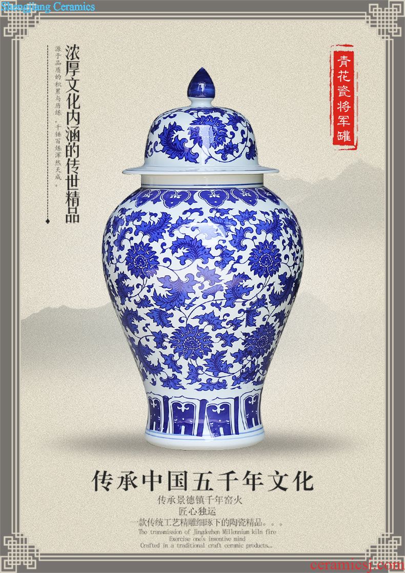 Blue and white porcelain of jingdezhen ceramics caddy ideas seal storage candy jar handicraft furnishing articles