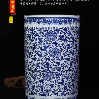 Jingdezhen ceramics large blue and white seal pot candy jar household act the role ofing is tasted furnishing articles sitting room storage tank general tank