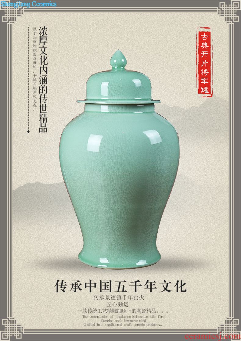 Jingdezhen ceramics large colored enamel seal pot sitting room place candy jar household act the role ofing is tasted barrel storage tank
