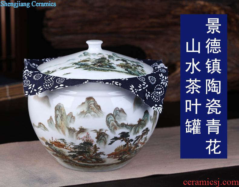 Jingdezhen ceramics pu 'er tea pot large POTS cake gift box packaging moistureproof the seventh, peulthai the general sealed jar