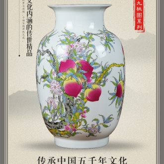 Jingdezhen ceramics hollow-out pastel floret bottle sitting room place contemporary and contracted household pomegranate bottle wedding gift