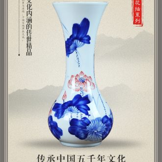 Jingdezhen ceramic vase sharply glaze lotus home sitting room adornment creative contemporary and contracted handicraft furnishing articles