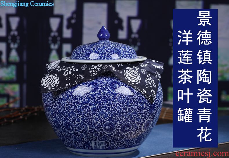 Jingdezhen ceramic new Chinese style interior vase sitting room hotel landing big vase furnishing articles home decoration