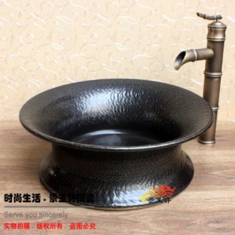 JingYuXuan jingdezhen ceramic lavatory basin basin art stage deep blue Mediterranean Sea shells hand basin