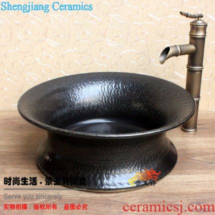 JingYuXuan jingdezhen ceramic lavatory basin basin art stage deep blue Mediterranean Sea shells hand basin