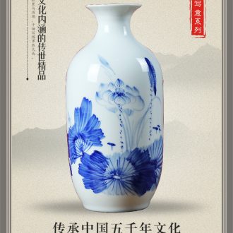 Blue and white slicing dragon classical jingdezhen ceramics vase home sitting room adornment imitation kiln Chinese style furnishing articles