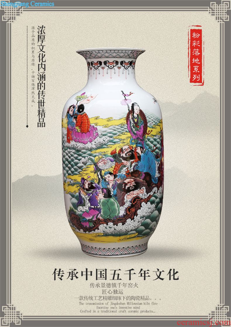 Jingdezhen ceramics powder enamel vase modern home sitting room adornment handicraft figure ground company furnishing articles the ancient philosophers