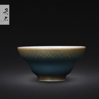 JingJun jingdezhen ceramics hand-painted ji blue paint all hand holding tank 1 caddy