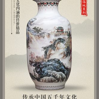 Jingdezhen ceramics colored enamel vase modern home sitting room adornment ears aureate floor company furnishing articles