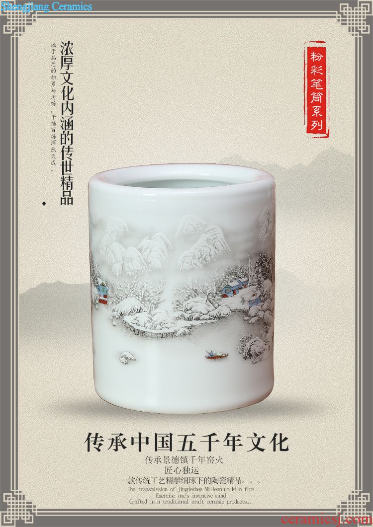 Jingdezhen ceramics powder enamel vase boys baby figure household decoration in modern jewelry crafts are sitting room