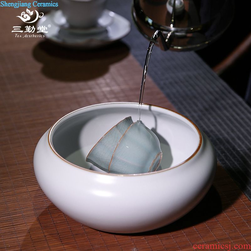 Three frequently hall tea wash bath jingdezhen ceramic household kung fu tea set parts water jar wash cup bowl S71011