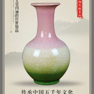 Jingdezhen ceramics hollow-out pastel floret bottle furnishing articles contemporary and contracted sitting room home decoration wedding gift