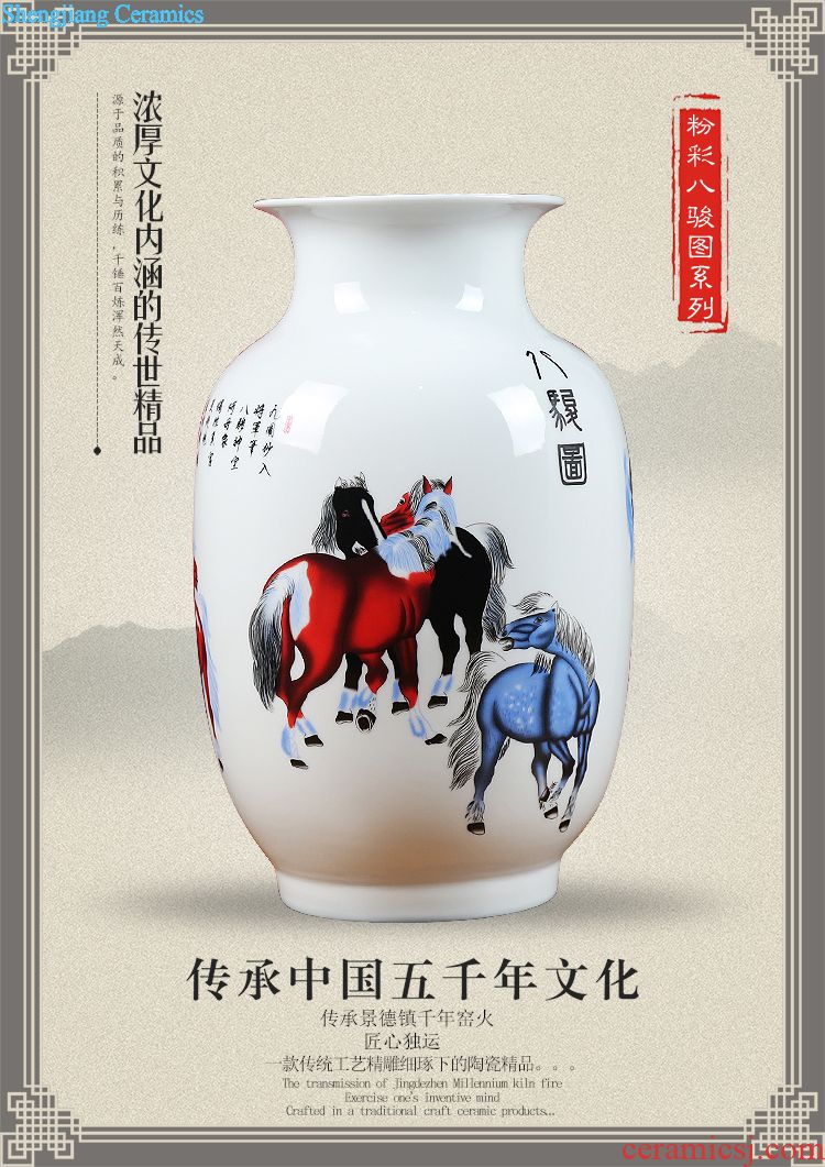 Jingdezhen ceramics kiln ruby red floret bottle of modern household act the role ofing is tasted flat bottles of furnishing articles sitting room decoration arts and crafts