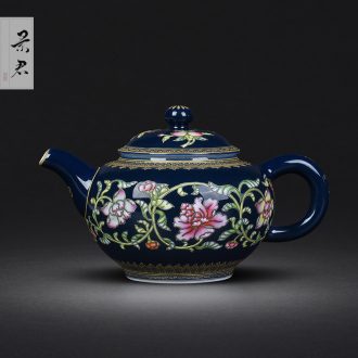 Jingdezhen hand-painted enamel teapot JingJun bound branches like a teapot kung fu tea pot home little teapot