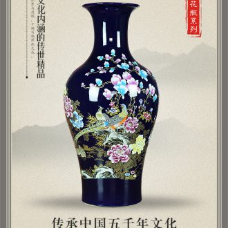 Sitting room adornment of jingdezhen ceramics enamel decorated TV ark furnishing articles of modern Chinese style of large vase