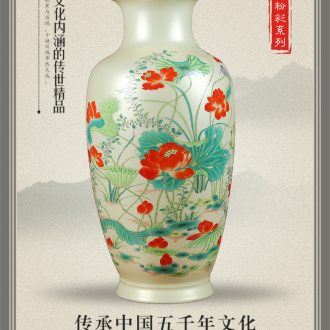 Insert jingdezhen ceramics vase famille rose fragrant lotus modern home sitting room adornment is contracted study furnishing articles