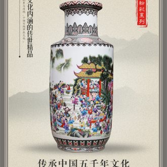 Modern Chinese jingdezhen ceramics sitting room adornment enamel decorated TV ark furnishing articles of large vase