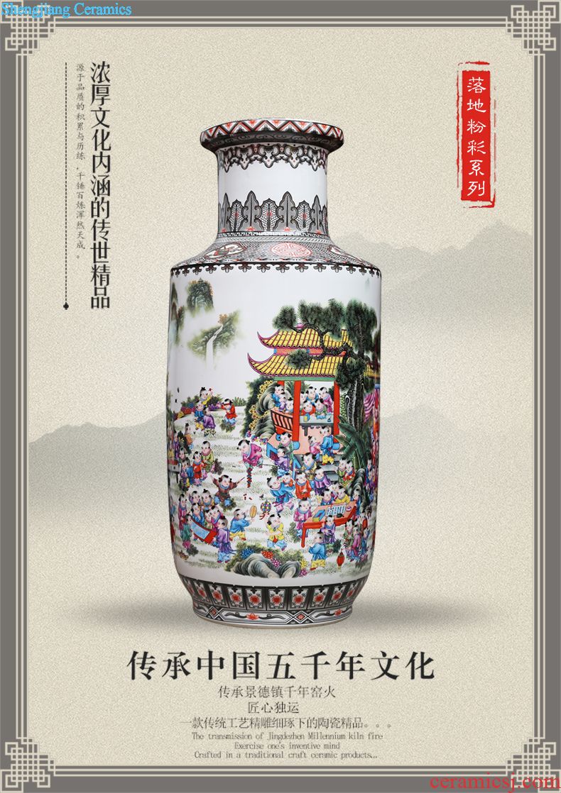 Modern Chinese jingdezhen ceramics sitting room adornment enamel decorated TV ark furnishing articles of large vase