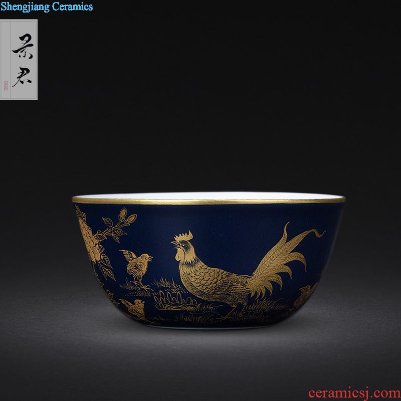 JingJun Jingdezhen ceramic hand-painted ji blue paint all hand sample tea cup Kung fu tea cups masters cup