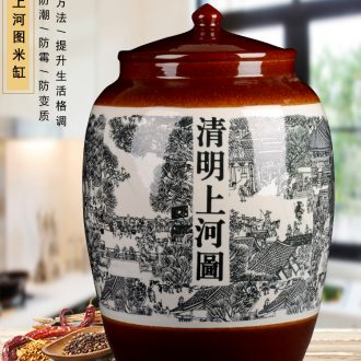 Jingdezhen blue and white porcelain hand-painted bottle is empty wine bottles of household 2 jins of general bubble bottles sealed cans bottles