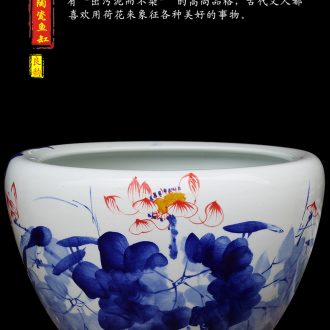 Jingdezhen ceramics large hand-painted seal pot sitting room place candy jar household act the role ofing is tasted barrel storage tank