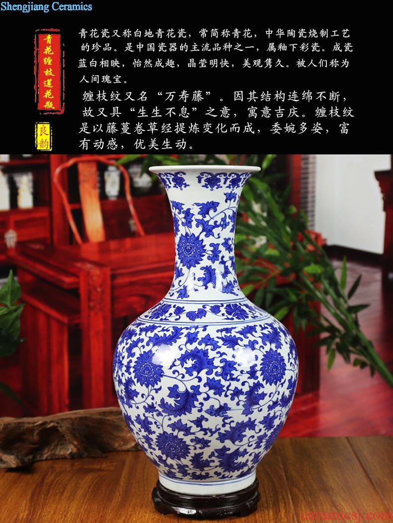 Imitation of jingdezhen ceramics kiln on vase modern home decoration simple furnishing articles sitting room adornment handicraft