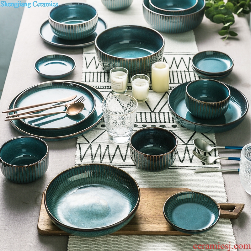 Million fine ceramics tableware contracted restoring ancient ways northern dishes dishes set good-looking household Japanese literary bowl chopsticks