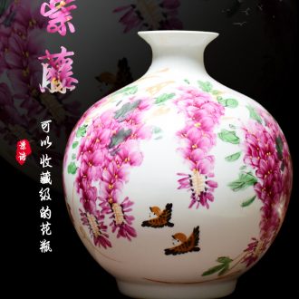 Jingdezhen ceramics vase hand-painted ceramic powder enamel celebrity celestial bottle vase modern fashionable sitting room furnishing articles