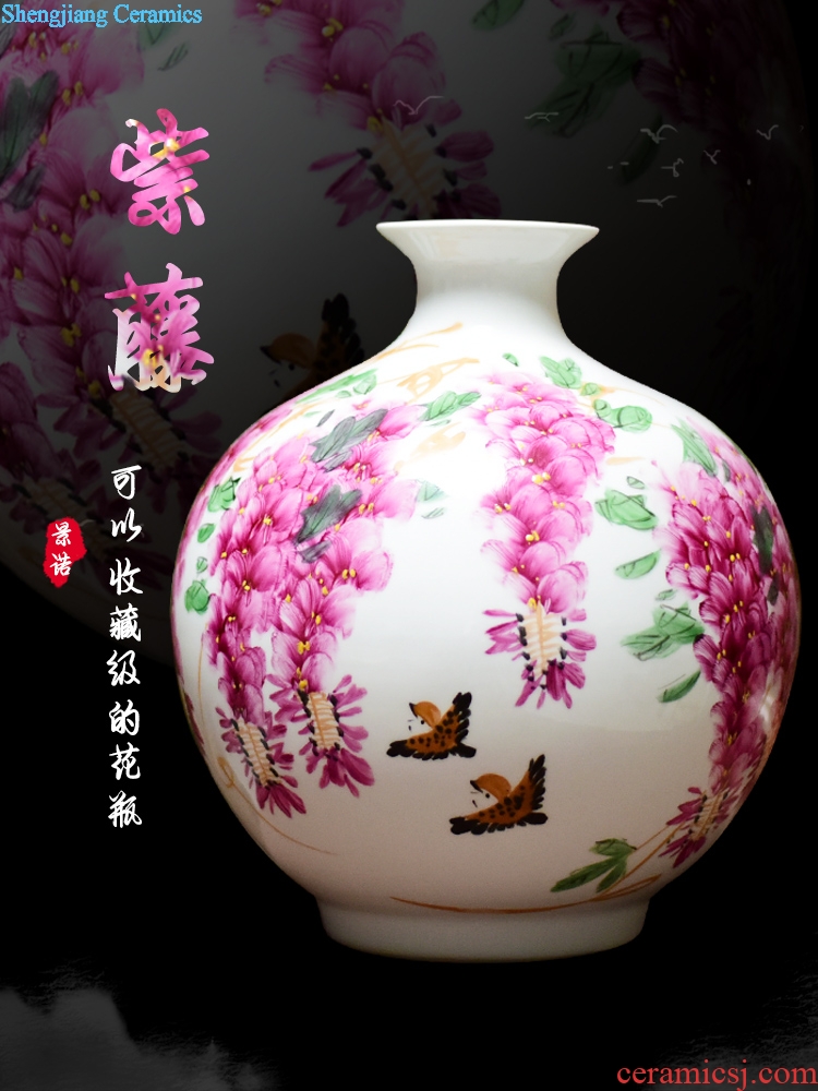 Jingdezhen ceramics vase hand-painted ceramic powder enamel celebrity celestial bottle vase modern fashionable sitting room furnishing articles