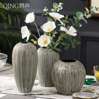 Vase furnishing articles dried flower arranging flowers sitting room decoration is contemporary and contracted creative home decor ceramic pottery by hand