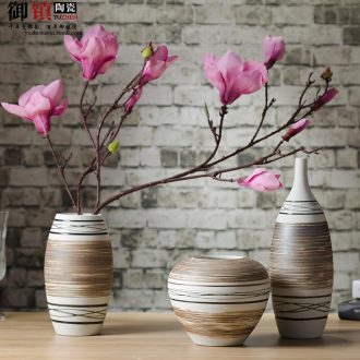 Vintage home furnishing articles flower vases pottery three-piece sitting room TV cabinet ceramic decoration decoration process