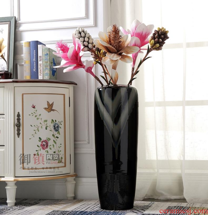 Jingdezhen ceramic floor high vase decoration the sitting room is contemporary and contracted branch flower arranging european-style home furnishing articles