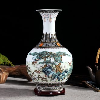 Powder enamel vase furnishing articles rich ancient frame of jingdezhen ceramics home sitting room flower arrangement craft adornment ornament