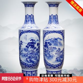 Jingdezhen blue and white porcelain khe sanh friends big ceramic vase home sitting room floor furnishing articles hotel opening gifts