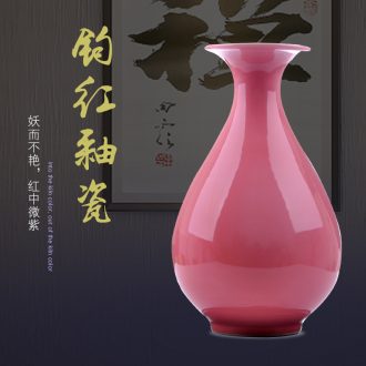 Jingdezhen ceramics red glaze vase archaize new Chinese style living room TV cabinet household adornment handicraft furnishing articles