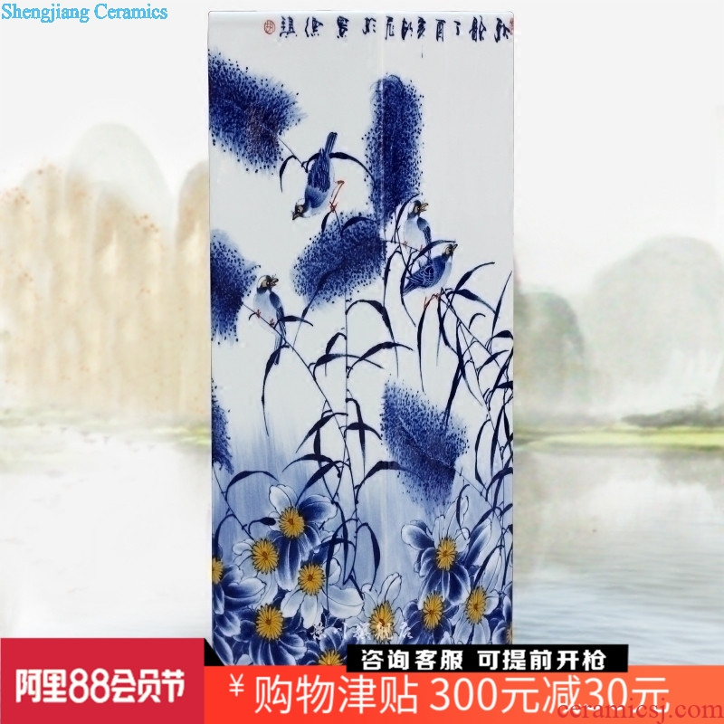 Cixin qiu - yun jingdezhen blue and white porcelain hand-painted figure square bottle home furnishing articles of sitting room mesa study hotel accessory products