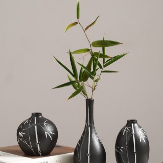 Zen floret exchanger with the ceramics Chinese vase dried flowers flower arrangement place to live in the sitting room porch decoration black TV ark