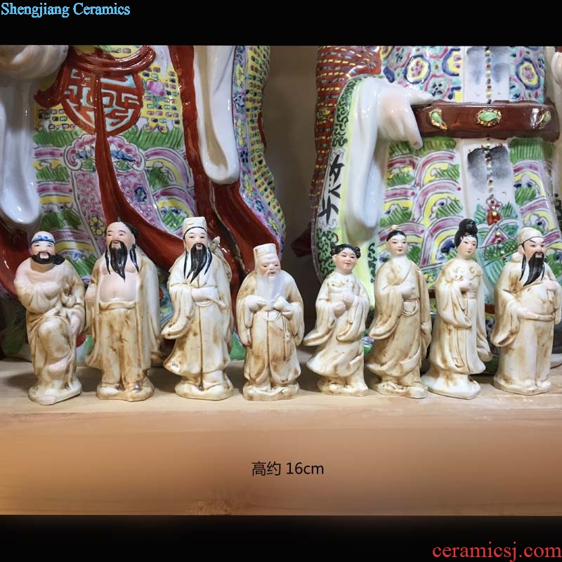 24 cm high ensemble of jingdezhen ceramic sculpture furnishing articles furnishing articles myth characters display the eight immortals pastel sculpture