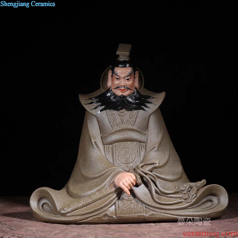 Cao cao characters ceramic porcelain sculpture furnishing articles furnishing articles qin shihuang sculpture porcelain history the emperor