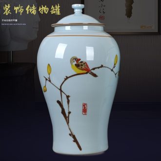 New Chinese style classical jingdezhen ceramics hand-painted living room TV ark general storage tank art handicraft furnishing articles