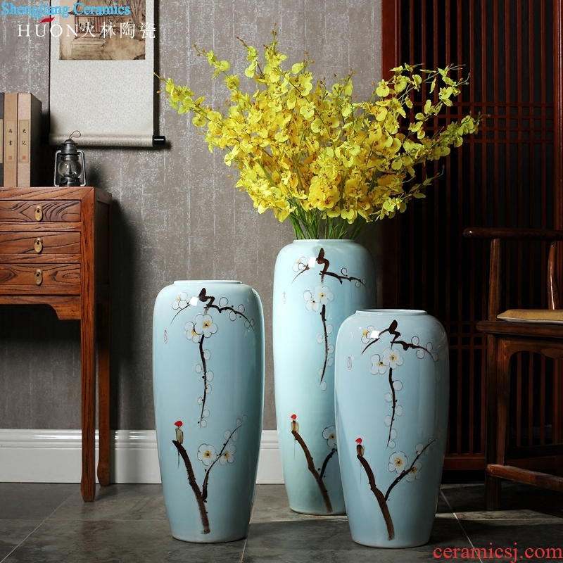 New Chinese style of jingdezhen ceramic vase of large household TV ark porch dry flower arrangement sitting room adornment is placed