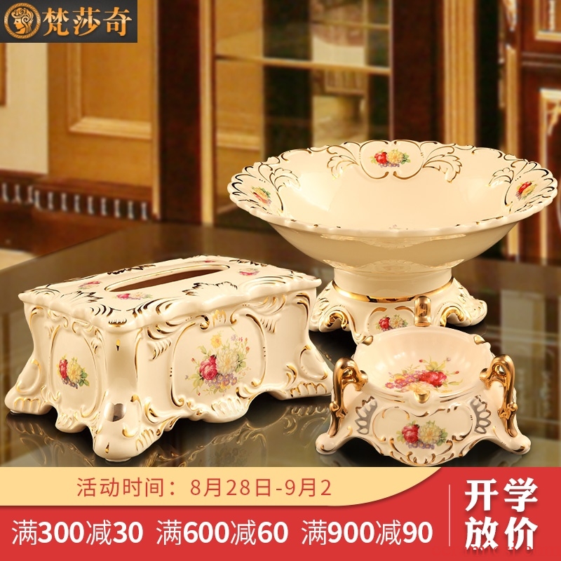Vatican Sally's European compote suit creative home furnishing articles sitting room tea table decorations ceramic fruit bowl three-piece suit