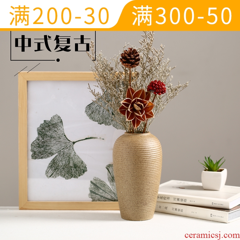 Mesa of rural contracted and contemporary ceramic flower vase dry flower is placed the sitting room TV cabinet table home decoration