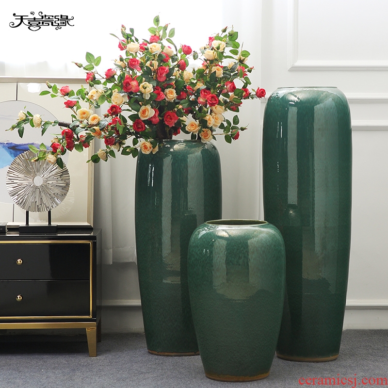 European-style villa hotel flower arranging wine example room sitting room of large vase simulation flower decoration ceramics furnishing articles