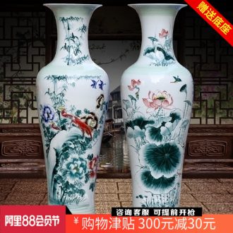 Hand-painted flowers peony carving shadow qdu porcelain of jingdezhen ceramics of large vases, sitting room adornment is placed