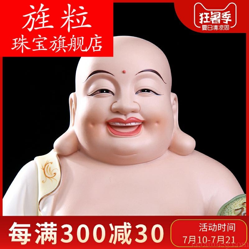 Ee dehua ceramic smiling Buddha maitreya Buddha consecrate household medallion and heavily coloured drawing or pattern opening plutus furnishing articles in the future
