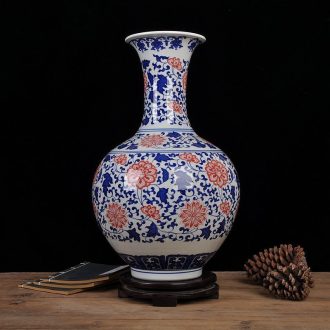 Jingdezhen blue and white ceramics youligong vase Chinese style household adornment archaize home furnishing articles [large]